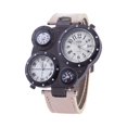 thumbnail image 2 of CIENVNSTG Three Time Zone Male Watch Outdoor Travel Casual Pu Leather Strap Wristwatch Design Men'S Sport Quartz Watches, 2 of 3