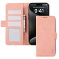 thumbnail image 2 of Phone Case for iPhone 12/12 Pro, Classic RFID Blocking PU Leather Shockproof Kickstand Wallet Case with Credit Card Holder Magnetic Flip Cover Compatible with iPhone 12/12 Pro, Pink, 2 of 7