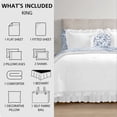 thumbnail image 2 of Mainstays All in One Reversible Comforter and Sheet Set- 11 Piece, King, White and Blue Ruffle, 2 of 14