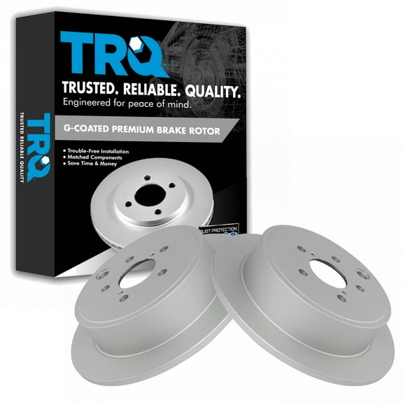 TRQ Rear Brake Rotors Set Solid Premium G-Coated Fits Select 2013-2015 Subaru BRZ 2009-2013 Forester 2008-2014 Impreza 2010-2014 Legacy Outback