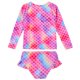 thumbnail image 5 of Conjunto de 2 piezas para niñas pequeñas, traje de baño de verano con estampado de escamas de sirena a rayas, traje de baño de manga larga para niños, braguitas de bikini con volantes, 5 of 5