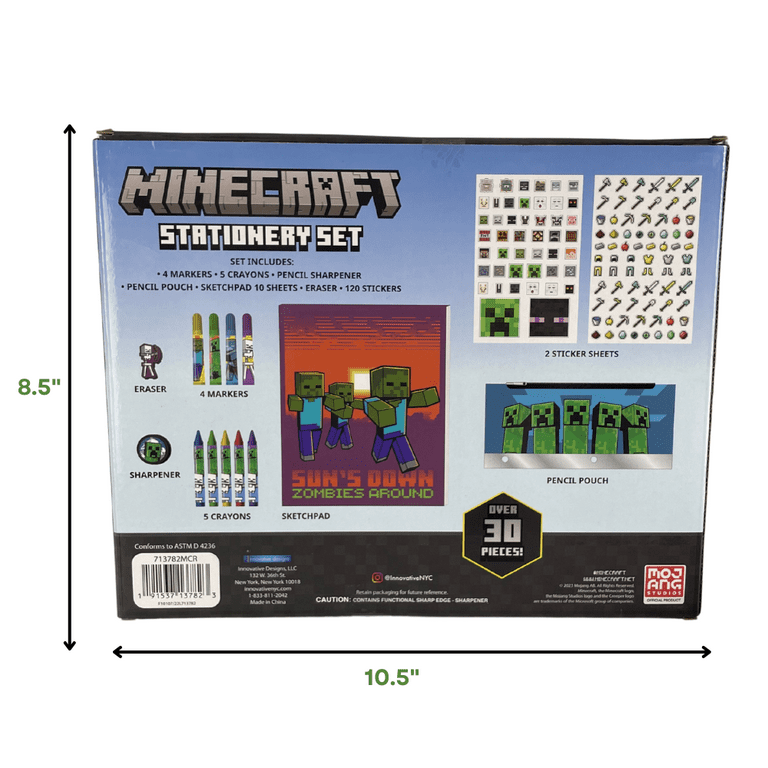 Minecraft Kids Coloring Art Set Stickers & Stampers