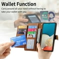 thumbnail image 2 of Feishell for Samsung Galaxy A53 5G Case,RFID Blocking Wallet Case for Women Men,Premium PU Leather Credit Card Holder Zipper Pocket Magnetic Buckle Flip Kickstand Phone Case with Wrist Strap,Brown, 2 of 10