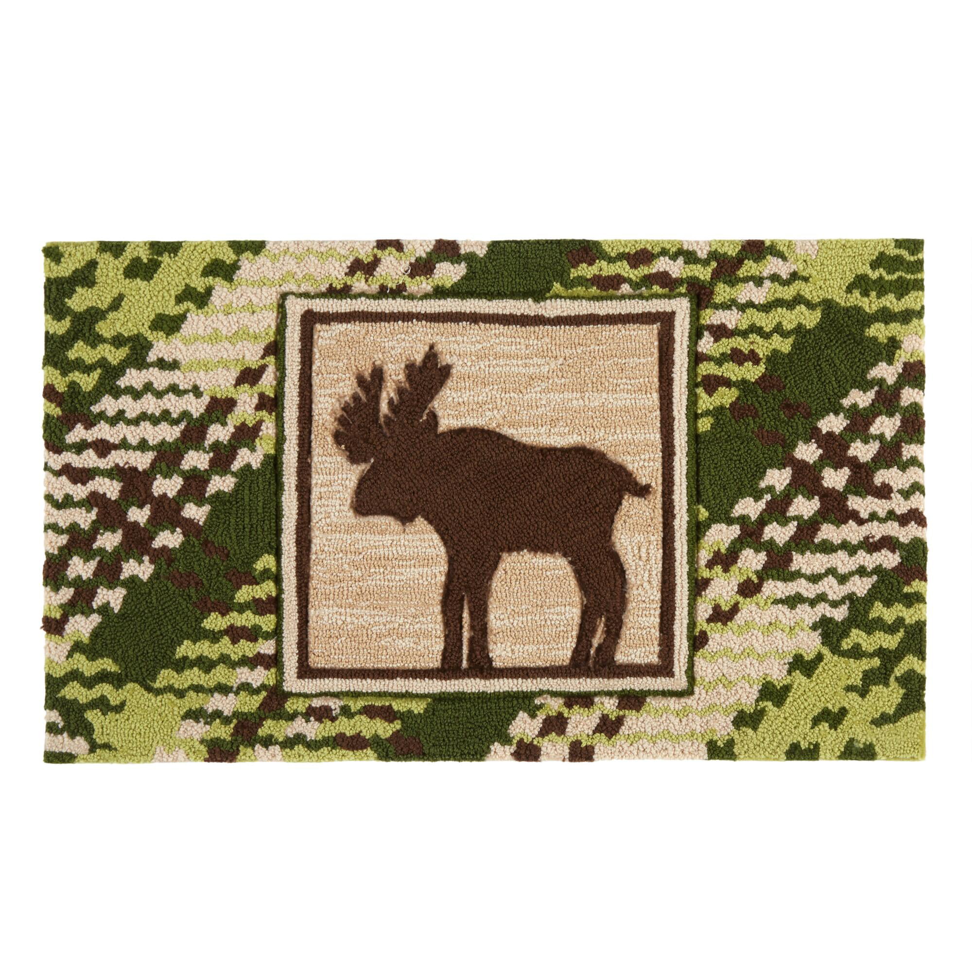 Nourison Plaid Rustic Moose Hand Hooked Area Rug, 18-Inch x 30-Inch ...