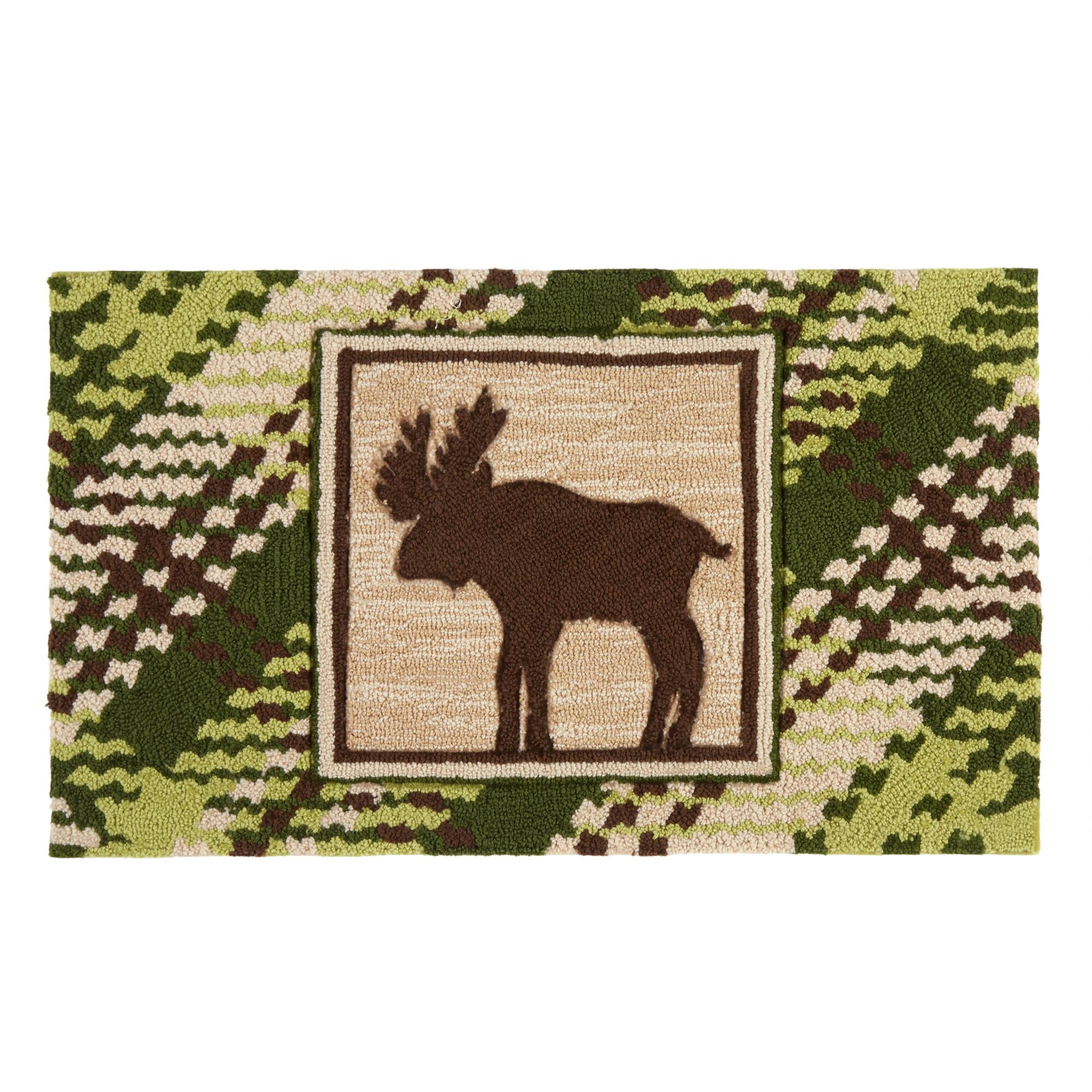 Nourison Plaid Rustic Moose Hand Hooked Area Rug, 18Inch x 30Inch