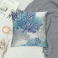 thumbnail image 2 of Leisuo Coral Reef Pillow Cover - Coastal Throw Pillow, Nautical Sea Navy Mint Pillow Case, 2 of 5