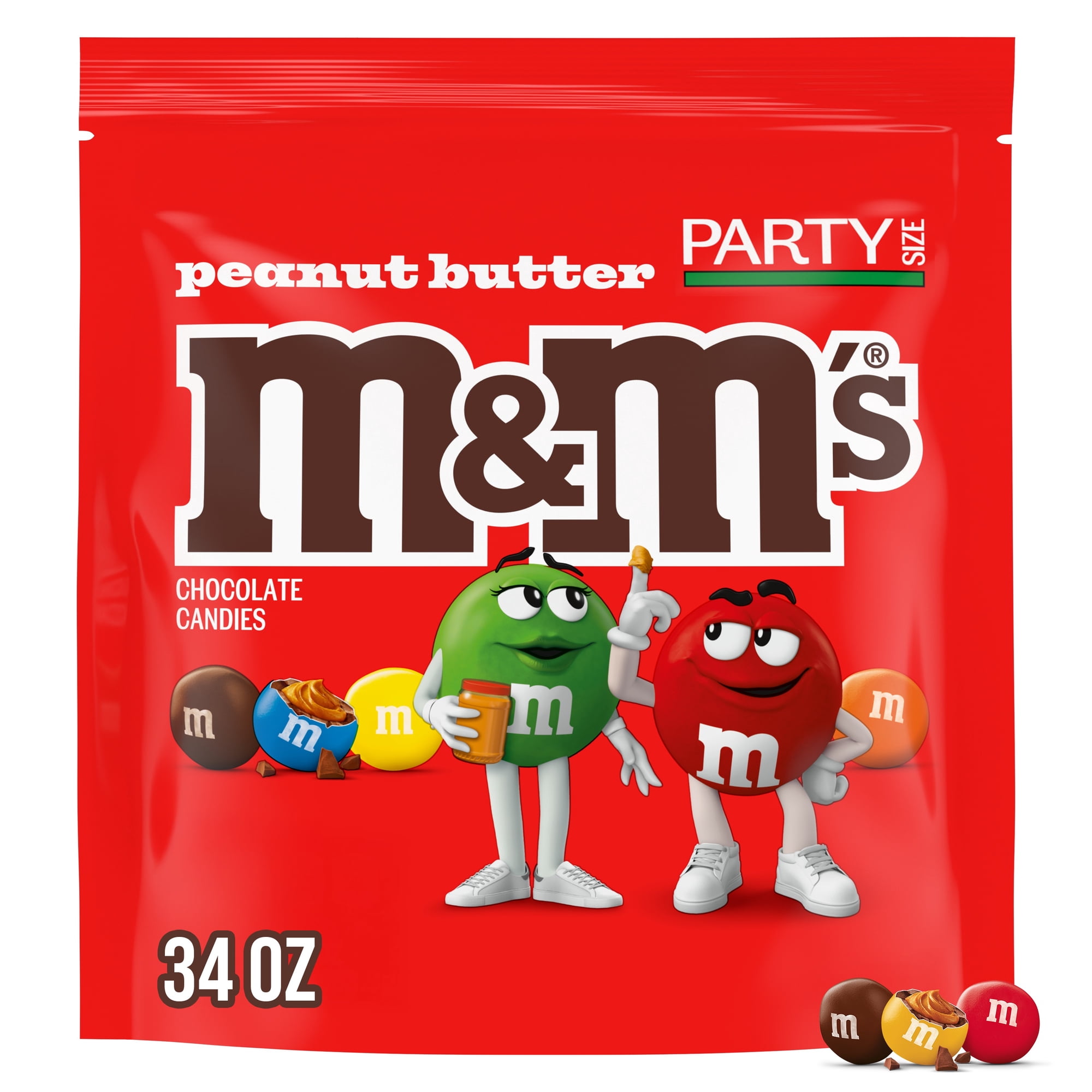 M&M's Peanut Butter Chocolate Movie Night Candy, Party Size, 34 oz Bulk Bag