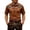 A#Brown711, variant on Arrow Western Embroidery Button Down Shirt For Men Short Sleeve Slim Tops Oktoberfest Bar Shirts