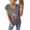 Gray, variant on GIFFIMY Women's Hand Lettering Graphic V-Neck Short Sleeve T-Shirt White Standard Fit Everyday Top