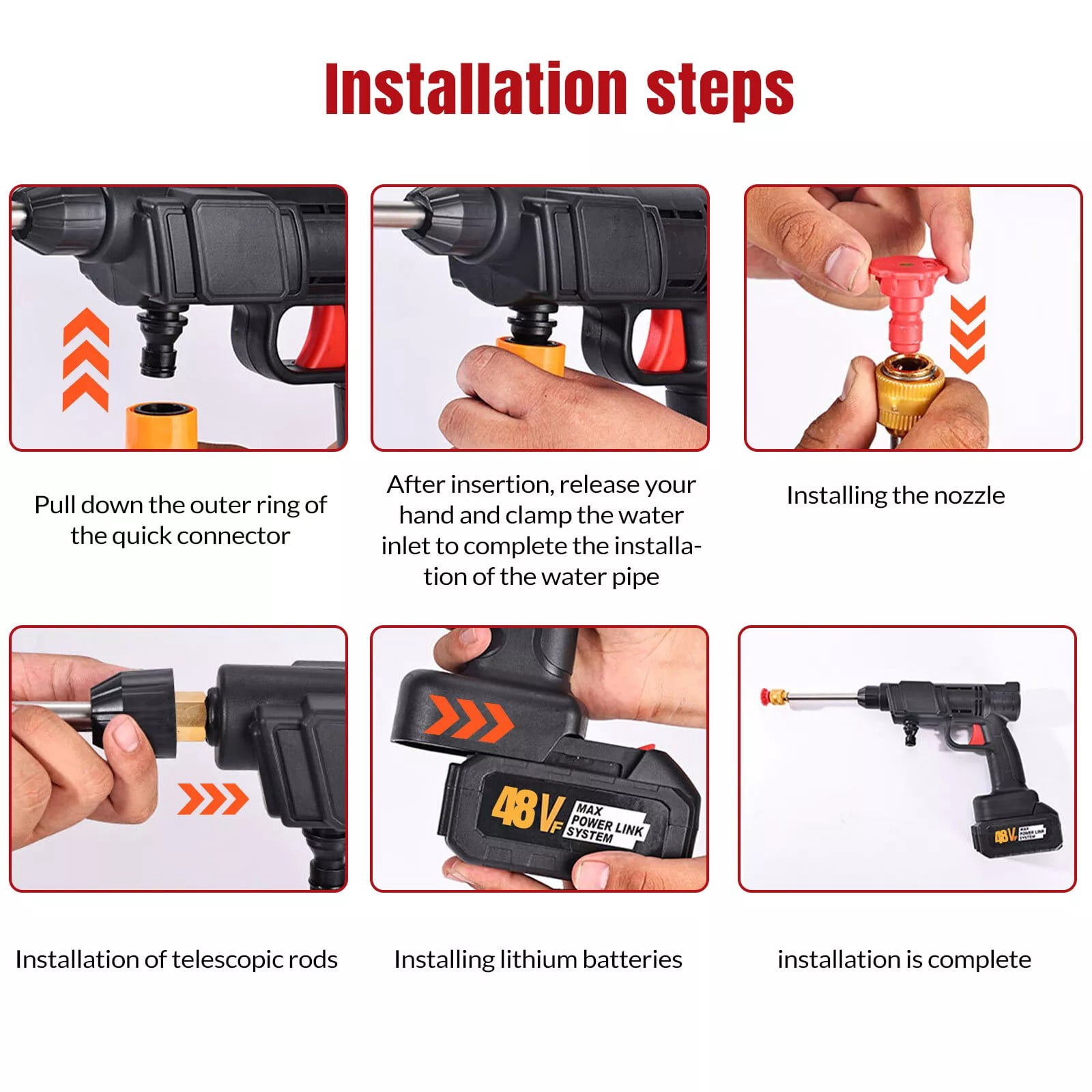 Cordless Pressure Washer – High Power Electric Car Cleaner & Water Spray Gun，a