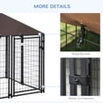 thumbnail image 5 of imerelez Dog Kennel Outdoor, Walk-in Pet Playpen, Welded Wire Steel Dog Fence with Water-and UV-Resistant Canopy, Jet Black 5' x 5' x 5', 5 of 7