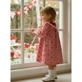 thumbnail image 4 of BemeyourBBs Kids Toddler Girls Valentines Day Dress Outfits Long Sleeve Crew Neck Heart Gingham Plaid Dress Spring A-line Dress Clothes, 4 of 9