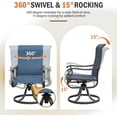 thumbnail image 4 of Techmilly Outdoor Dining Chairs , Patio Swivel Chairs Set of 2, Support 400lbs , Navy blue, 4 of 8