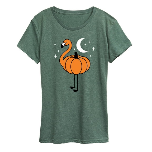 Instant Message - Pumpkin Flamingo - Women's Short Sleeve Graphic T-shirt