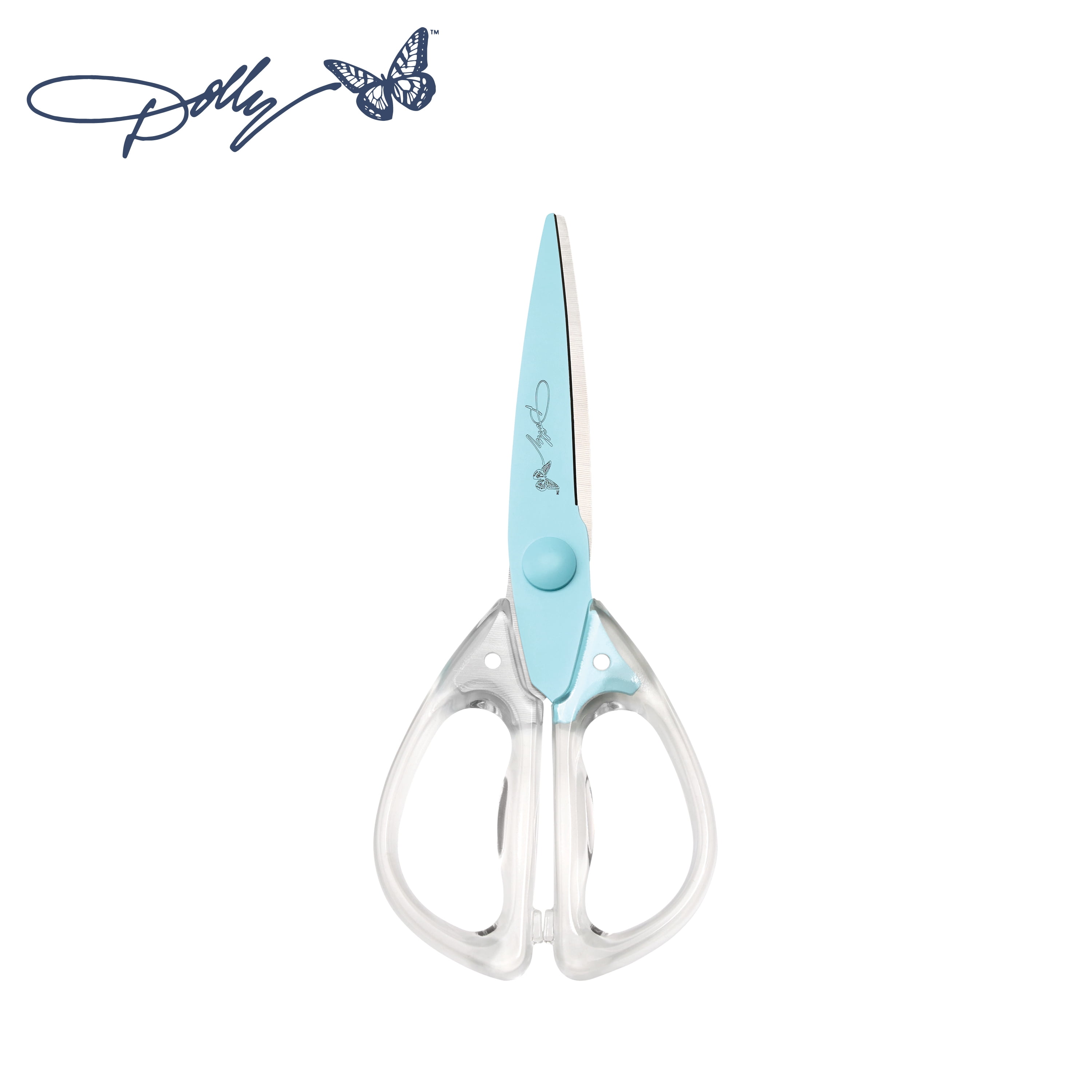 Dolly Parton Blue All-Purpose Acrylic Kitchen Scissors for Everyday Tasks