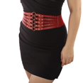 thumbnail image 4 of Cinturón de cintura para mujer para vestido, cinturón de cintura elástico ancho de cuero de PU de moda cinturón de corsé cinturón de cintura para fiesta de disfraces, 4 of 5