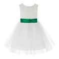 thumbnail image 2 of Ekidsbridal Girl Baptism Flower Girl Dress - Knee Length White Lace V-Back Dress with Tiebow 206T-A (Size: S-10), 2 of 3