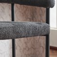 thumbnail image 4 of Modern Upholstered Bar Stools Set of 2, Boucle Fabric Counter Height Chairs with Metal Frame & Armrests - Kitchen Island Dining Chairs for Home & Cafe Use, Dark Grey, 4 of 9
