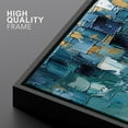 thumbnail image 4 of IDEA4WALL Framed Canvas Print Wall Art Teal Abstract Geometric Blue Tones Wall Decor Ocean Landscape Modern Art Colorful Pastel Print Contemporary Relax/Zen for Home Decor - Black 16"x24", 4 of 5