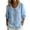Light Blue, variant on Womens 2026 Summer Cotton Linen Blouse Peter Pan Collar Half Sleeve Puff Cuff Button Down Casual Work Shirt