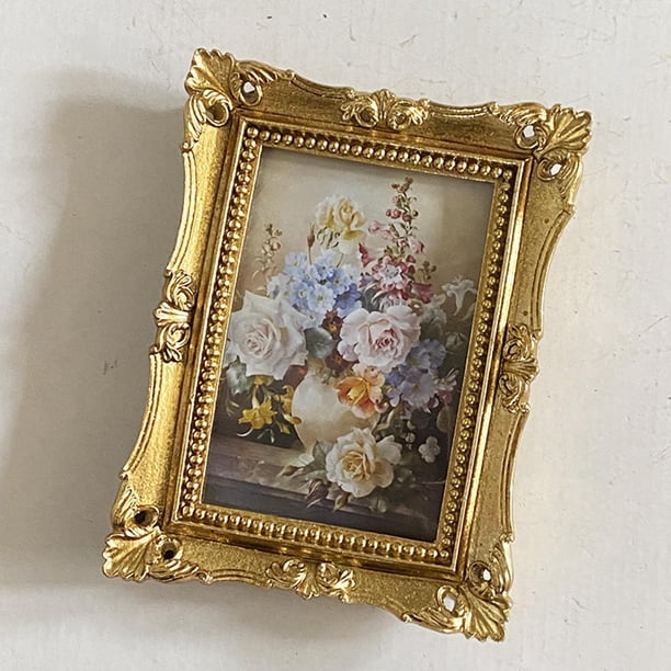 Decoración de marcos de fotos, artesanías de arte vintage rectangulares de lujo Regalo elegante Marco de fotos retro, para colgar en la pared de pulgadas perfecl Marco de la foto