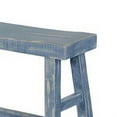 thumbnail image 5 of Rena Counter Height Bench- Trestle Legs with Footrests- Mahogany Wood Frame, 5 of 6