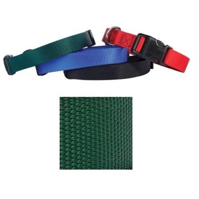 Guardian Gear Nylon Dog Collars Adjustable Snap Buckle Choose Size & Color(10 to 16 x 5/8 Inch Collar - Hunter Green)