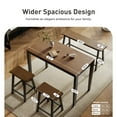 thumbnail image 6 of Alpha Joy 4 Pieces Dining Table Set for 4 Space-Saving Wood Kitchen Counter Height Bar Table, 2 Stools and Bench- Black Walnut, 6 of 9