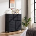 thumbnail image 5 of Dresser for Bedroom with 12 Drawers, Storage Drawer Organizer, Wide Chest of Drawers for Closet Clothing Bedroom Funiture with Storage Drawers, Wood Board, Fabric Drawers(Black Grey), 5 of 7