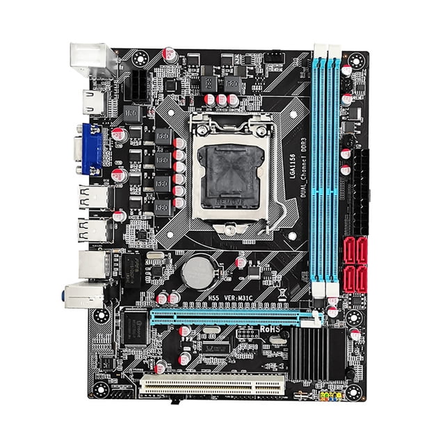 Placa Base Escritorio H55 16 GB Memoria LGA 1156 Placa Base PC para Juegos SATA2.0 1333 MHz