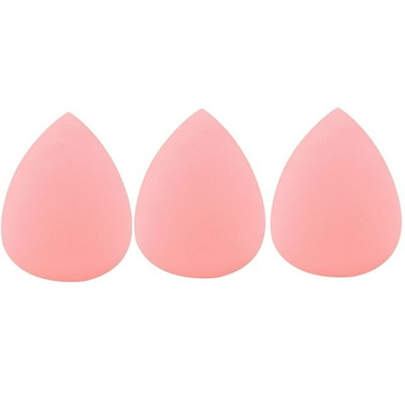 Blender Beauty Zodaca 3 Pack Beauty Makeup Sponge for Blending Blender Cosmetic Face Foundation Puff Flawless Coverage - Light Pink Droplet Shape ()