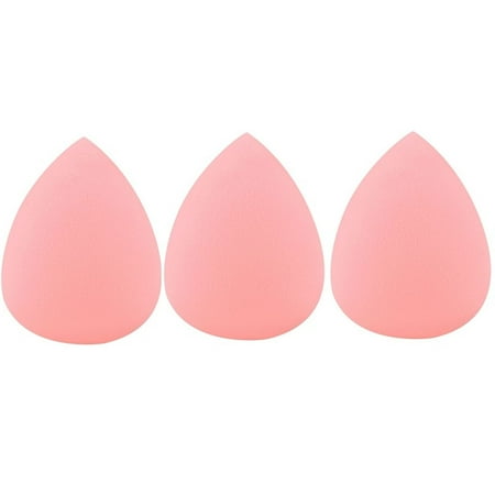 Zodaca 3 Pack Beauty Makeup Sponge for Blending Blender Cosmetic Face Foundation Puff Flawless Coverage - Light Pink Droplet