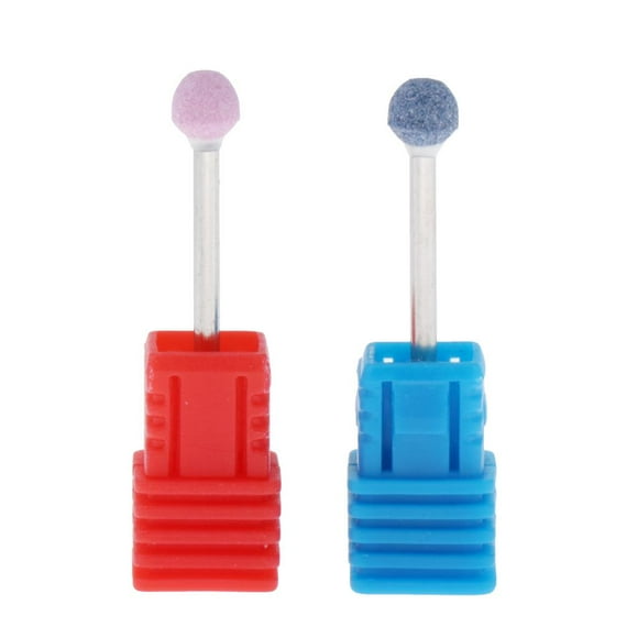 2pcs Salon DIY Nail Art Taladro eléctrico Broca Cabeza de bola Brocas de pulido Rosa + azul Sunnimix Brocas para limas de uñas