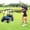 Blue, variant on Costway 24V 7AH Kids Golf Cart 4WD 2 Seater Ride on Car with Sun Shade & Dump Bed Navy