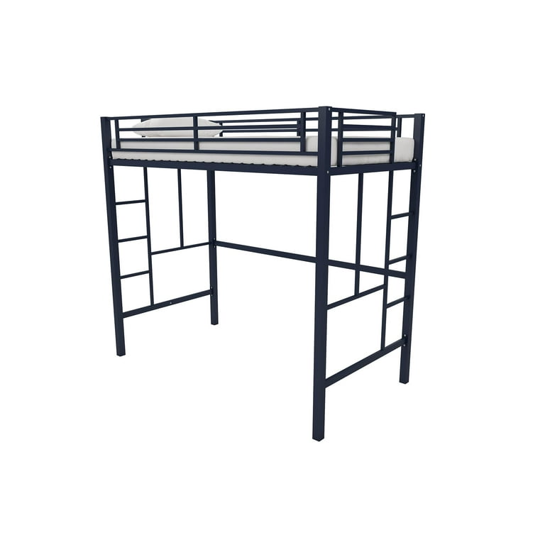 Free Shipping Your Zone Brittain Twin Metal Loft Bed Navy Blue Walmart