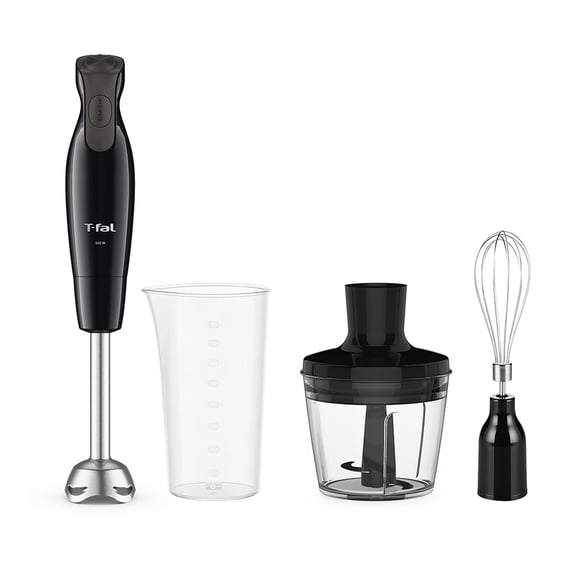 Batidora de Inmersión T-fal Daily Chef 300 W Negro con 2 velocidades Vaso de 800 ml Batidor y Picador de 500 ml HB5538X0