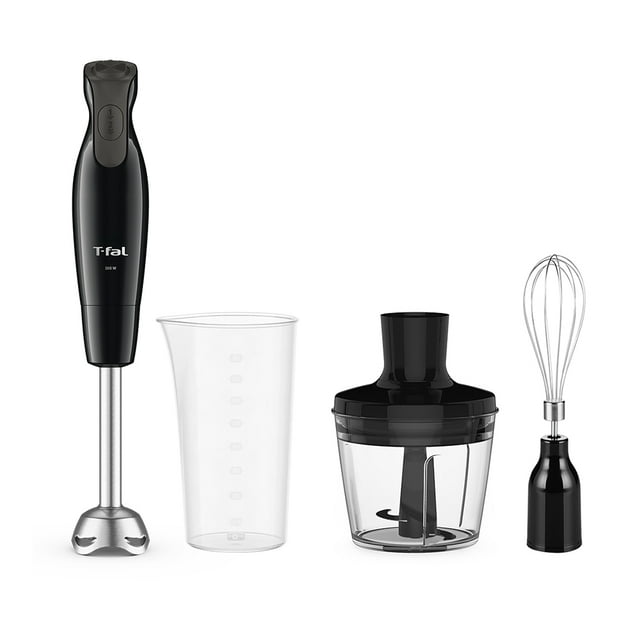 Batidora de Inmersión T-fal Daily Chef 300 W Negro con 2 velocidades Vaso de 800 ml Batidor y Picador de 500 ml HB5538X0