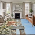 thumbnail image 2 of Floral Pigs Area Rugs 5x7 ft Retro Oil Painting Farmhouse Daisy Pig Blue Sky Washable Rug Non Slip Indoor Carpet Absorbent Floor Mat for Living Room Bedroom Dining Room, 2 of 9
