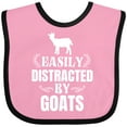 thumbnail image 3 of Inktastic Easily Distracted by Goats Boys or Girls Baby Bib, 3 of 4