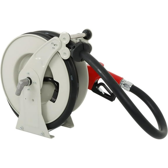 EPOTOOR Fuel Hose Reel Expandable 1 x 33 FT Diesel Hose Reel Automatic Fueling Gun with Fueling Nozzle