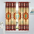 thumbnail image 4 of Aztec Curtains, Southwestern Native Tribal American Ethnic Pattern Western Boho Geometric Window Treatments for Living Room Bedroom Kitchen Beige Red Drapes 2 Panel Sets,42x54 Inch, 4 of 6