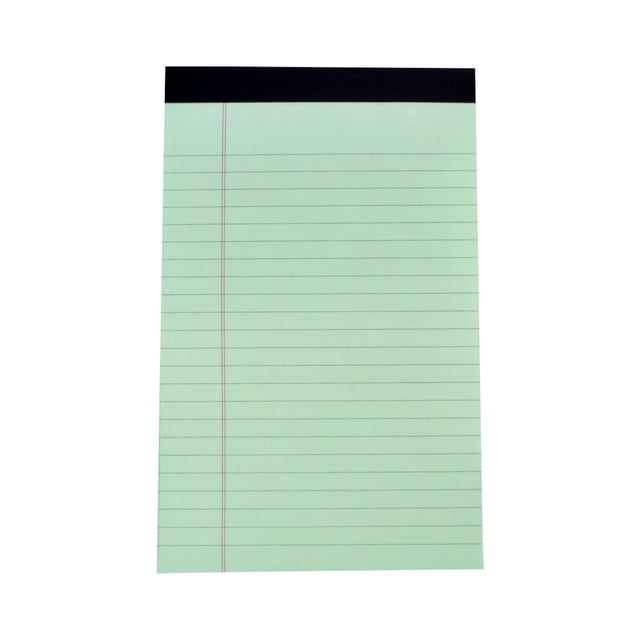 Colored Lined Note Pads, College Ruled Notebook, Thickened Tearable Writing Pad, 80Gsm Portable Memo Pad, Multi-Color Note Book for Note Taking Office Recording, 5X8 Inch 1 Piece,Green