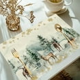 thumbnail image 1 of Mantel individual navideño con copos de nieve invernales | 30 x 45 cm | Poliéster resistente al calor similar al lino | Decoración para fiestas de cocina y comedor, 1 of 5