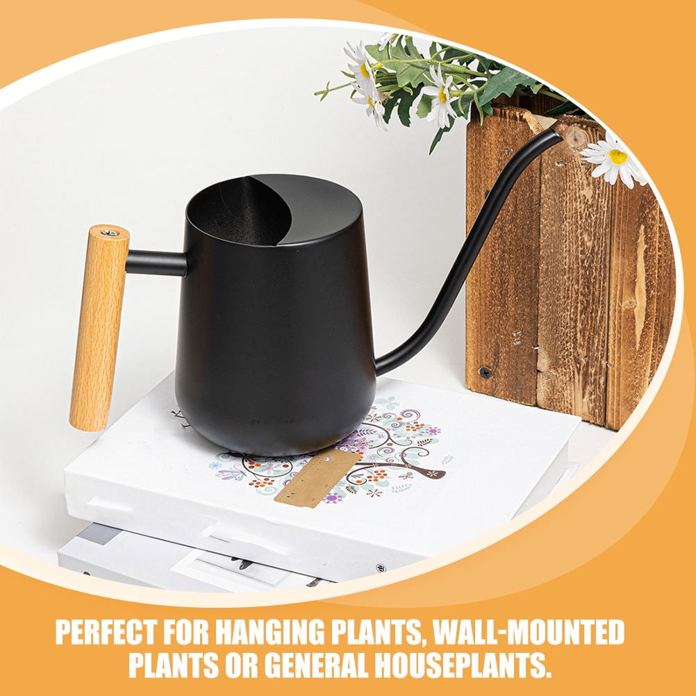WHAMVOX Plant Watering Bulbs Garden Stainless Steel Kettle 17.00X13.00X9.50CM Black