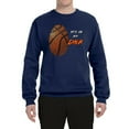 thumbnail image 2 of Wild Bobby, Basketball Fingerprint It's In My DNA, Sports, Unisex Crewneck Graphic Sweatshirt, Navy, Medium, 2 of 5