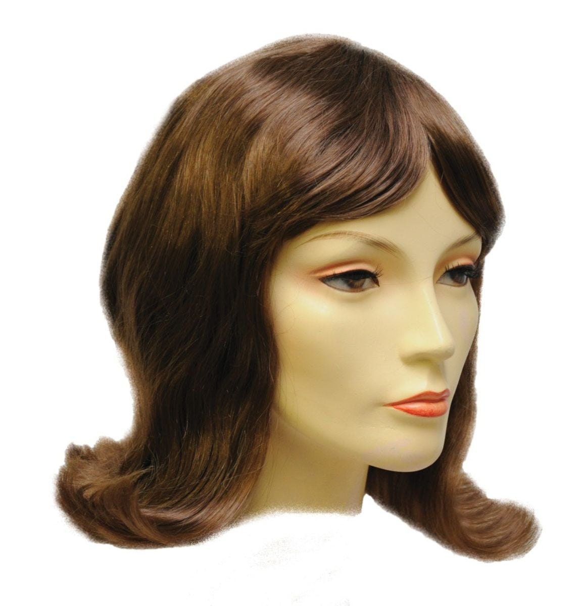 Brown 1960's Style Flip Women Adult Halloween Wig Costume ...