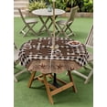 thumbnail image 4 of Outdoor Tablecloth with Umbrella Hole for Patio/Picnic/Party/Camping, Farmhouse Waterproof Table Cloth Round Cover Washable, Vintage Country Texas Star Plaid Wooden Grain (Dia 60"), 4 of 8