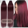 thumbnail image 3 of Benehair 100% Human Hair Extensions Tape In Hair Invisible Skin Weft Real Remy Human Hair Straight Hair 20 Pieces Thick Glue Stick Tips 12"-24" Black Brown Blonde Balayage Highlight, 3 of 13