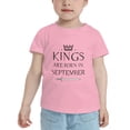 thumbnail image 2 of Kings Are Born In September Funny Toddler T-Shirts for Boys Girls (Pink, Youth S), 2 of 5