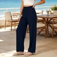 thumbnail image 4 of Riecok Womens Sweatpants Straight Leg Elastic Waist Pants Pull on Sweat Pant Solid Dressy Fall Trouser with Pockets Navy XL, 4 of 8